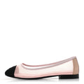 Mesh Grosgrain CC Ballerina Flats 39.5 Pink Black