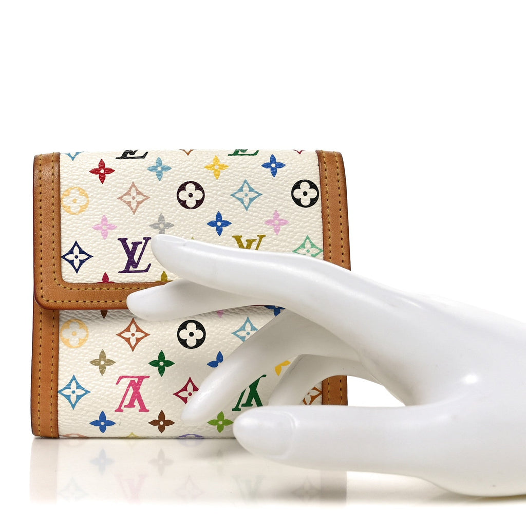 Louis Vuitton Monogram Multicolor Porte-Monnaie Billets Wallet White