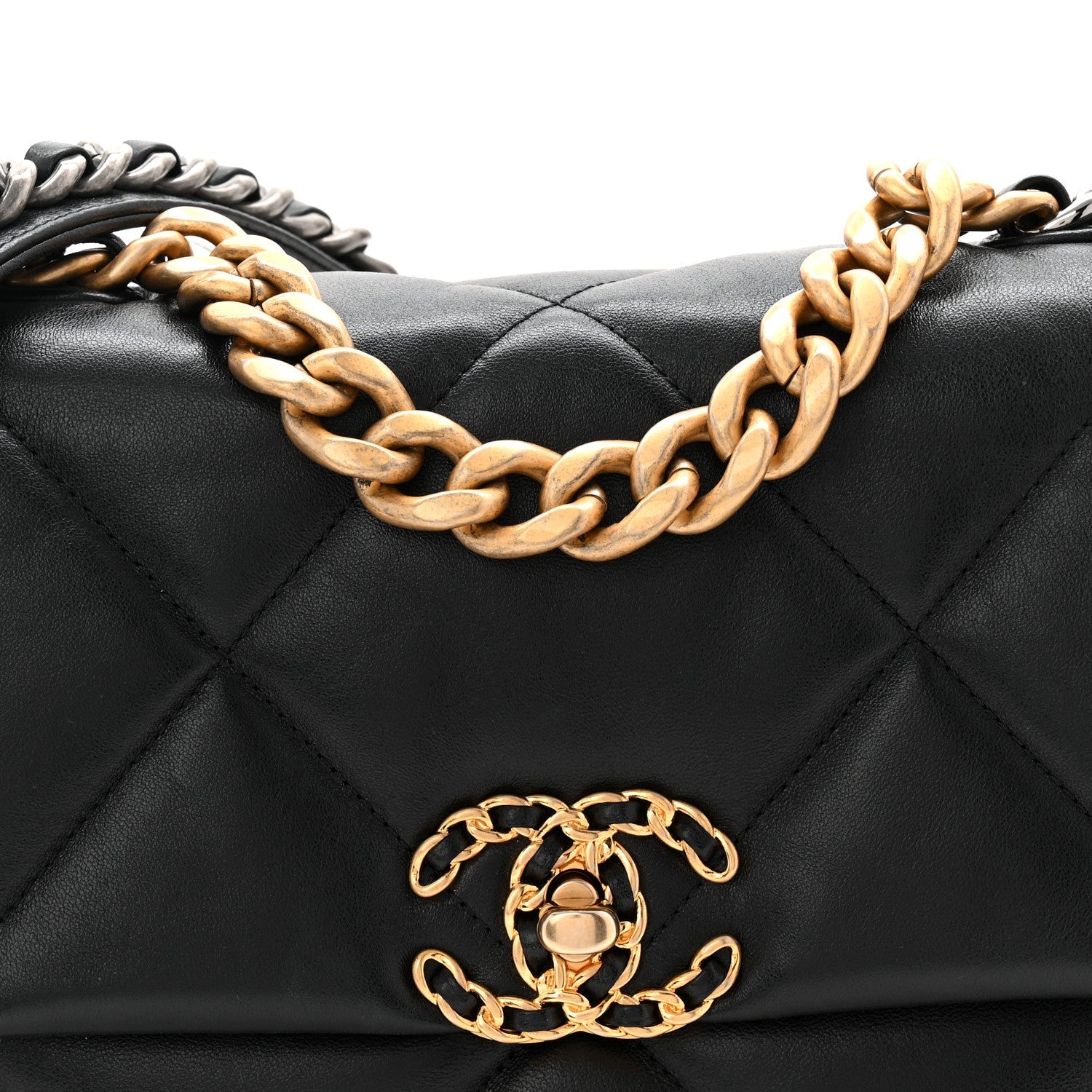 Chanel Lambskin Quilted Medium Chanel 19 Flap Black