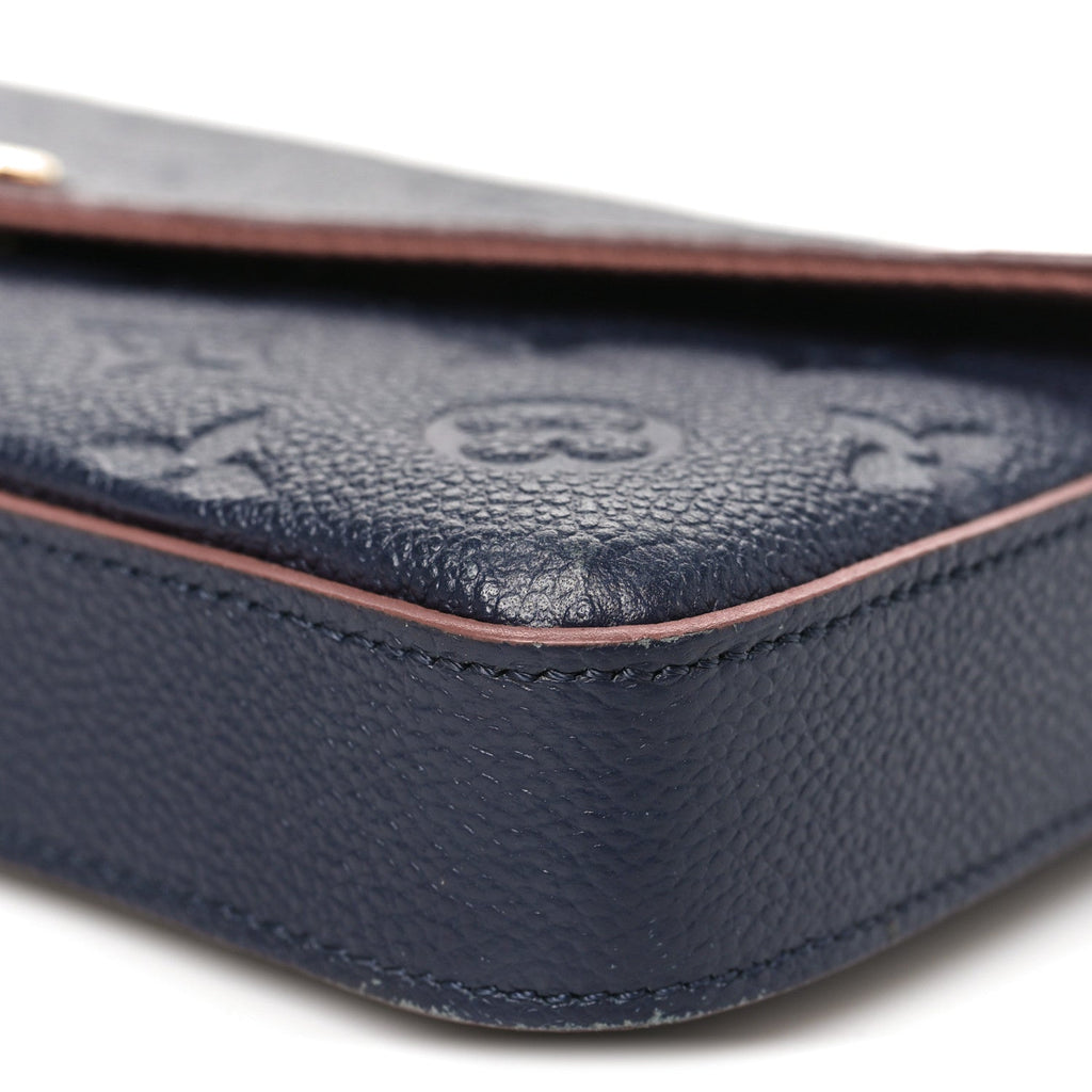 Louis Vuitton Empreinte Pochette Felicie Chain Wallet Marine Rouge