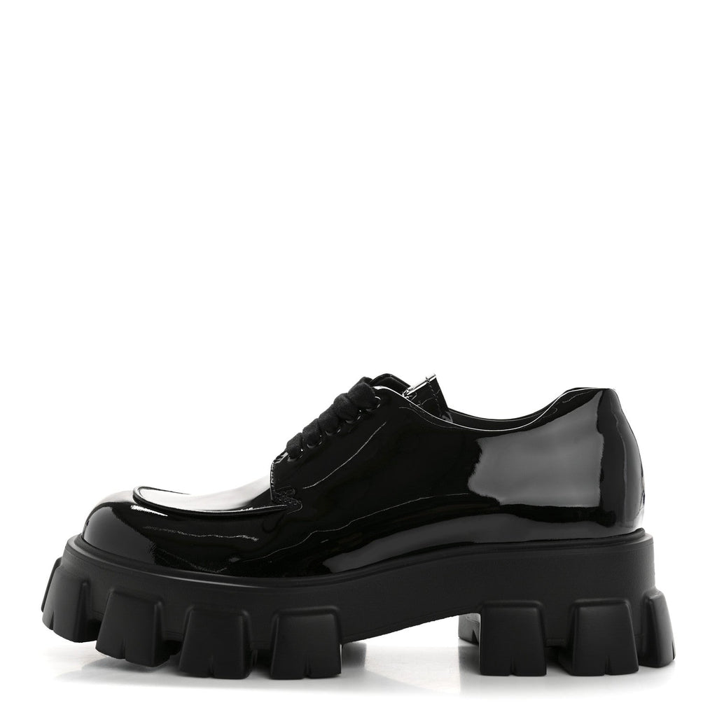 Prada Monolith 55mm Derby Loafers 8 Black