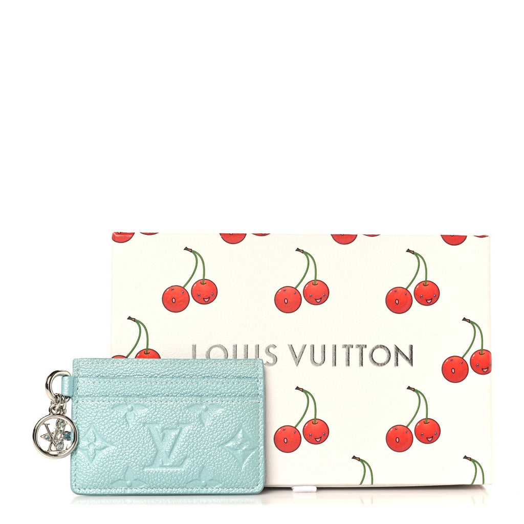 Louis Vuitton Empreinte Monogram LV Charms Card Holder Azur Frost