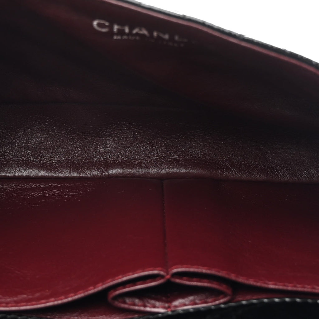 Chanel Crinkled Patent Quilted East West Flap Black