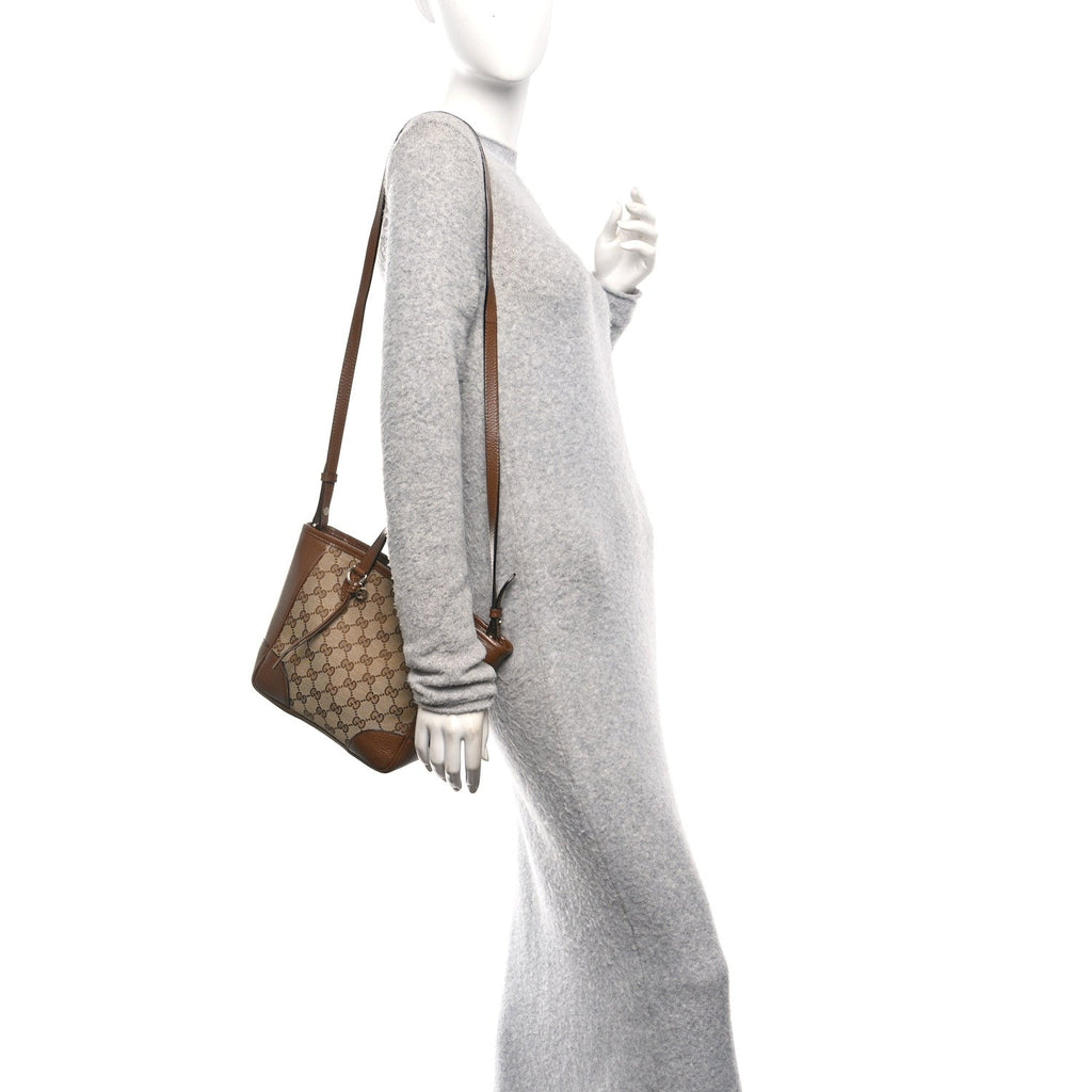 Gucci Monogram Small Bree Tote Beige Tabacco