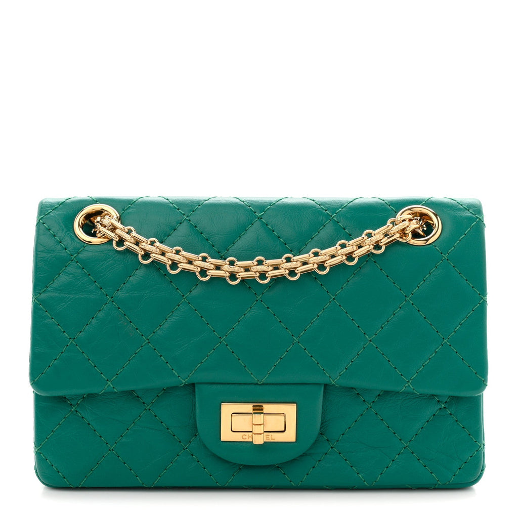 Chanel Aged Calfskin Quilted 2.55 Reissue Mini Flap Green