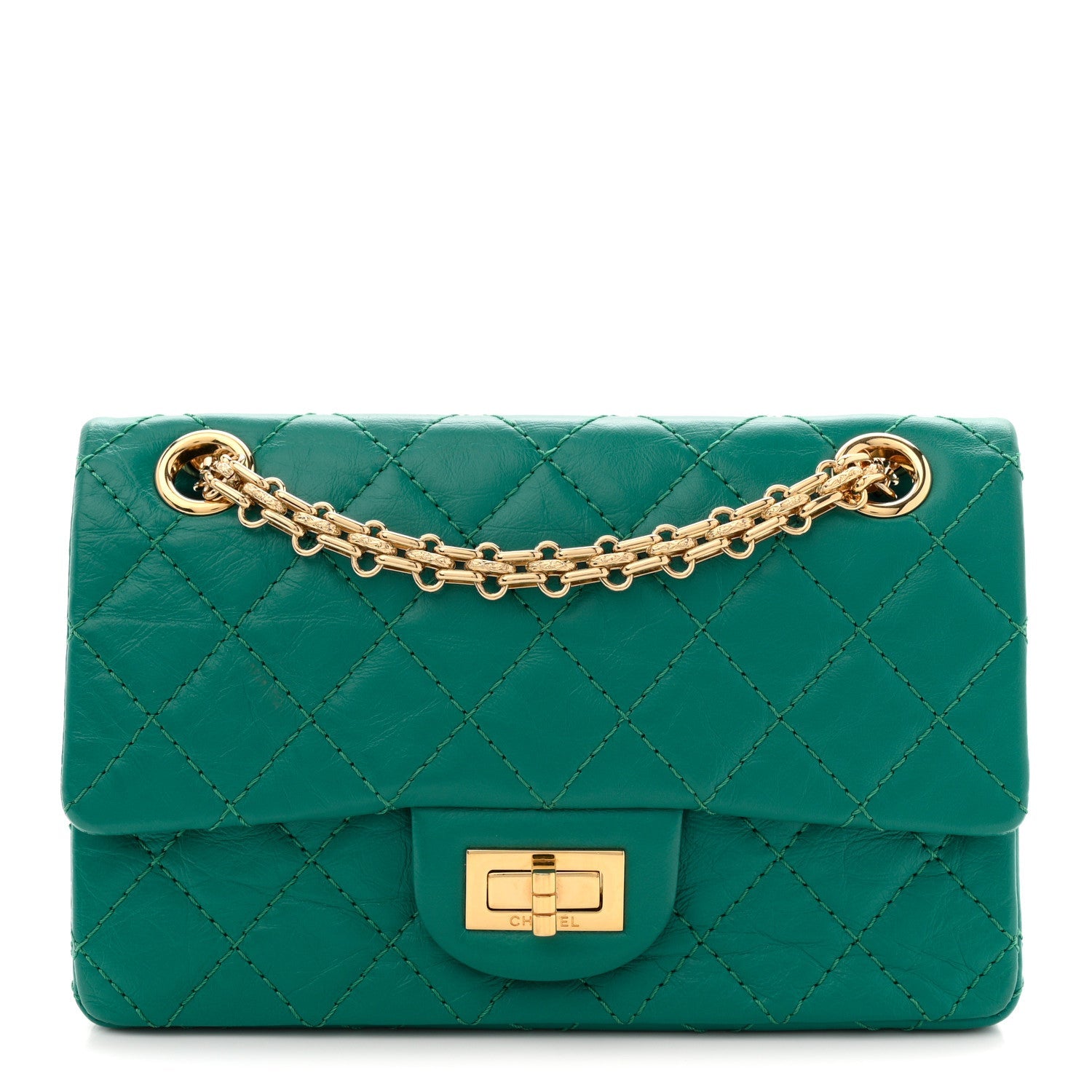 Chanel Aged Calfskin Quilted 2.55 Reissue Mini Flap Green