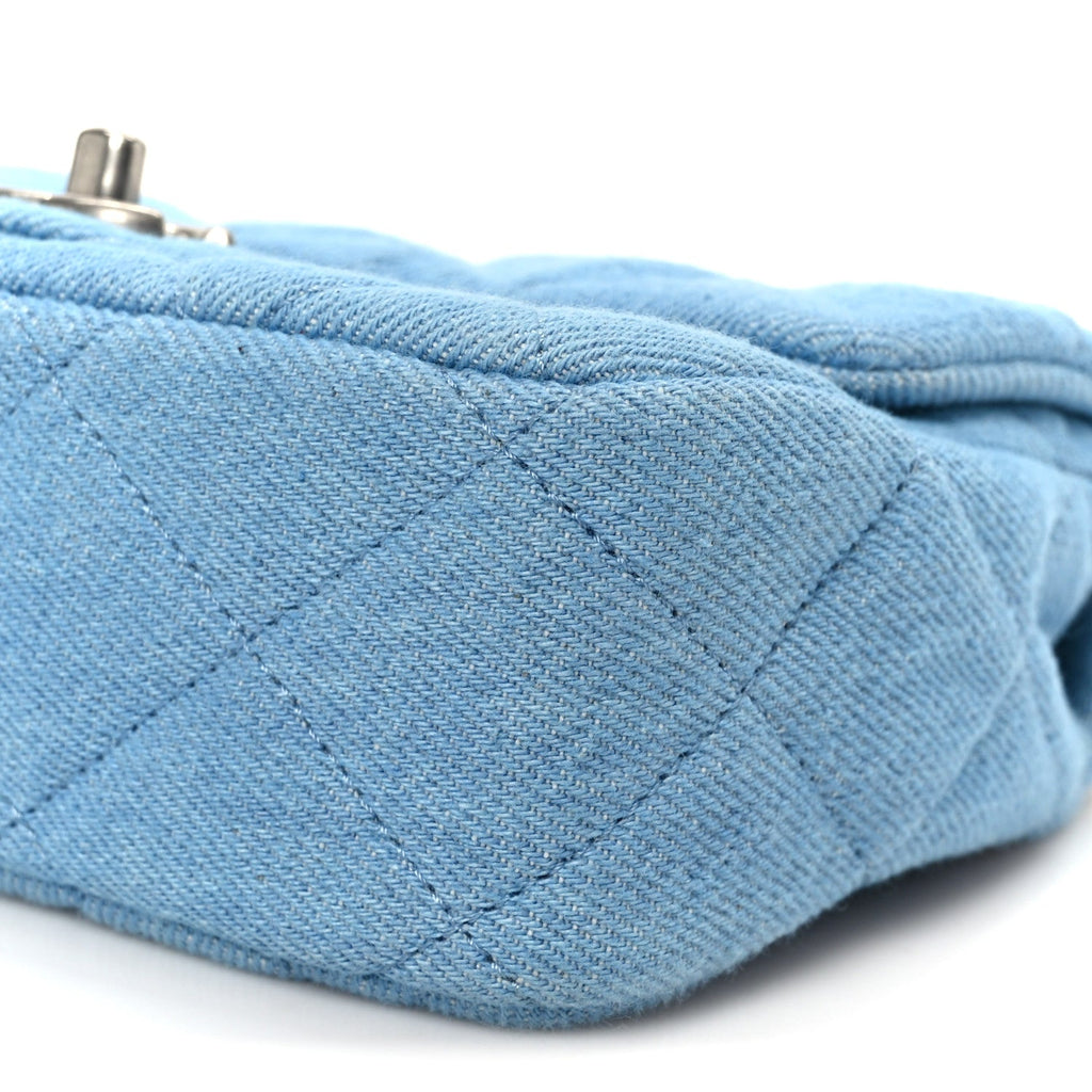 Chanel Denim Quilted Sweetheart Mini Flap Blue