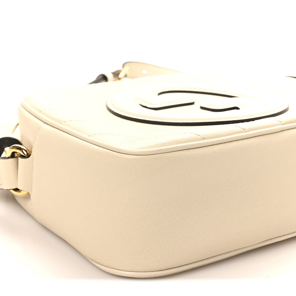Gucci Sakai Be Green Calfskin Diagonal Stitched Small Blondie Shoulder Bag Mystic White