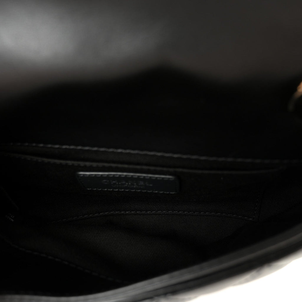 Chanel Calfskin Quilted CC Uniform Flap Belt Bag Black