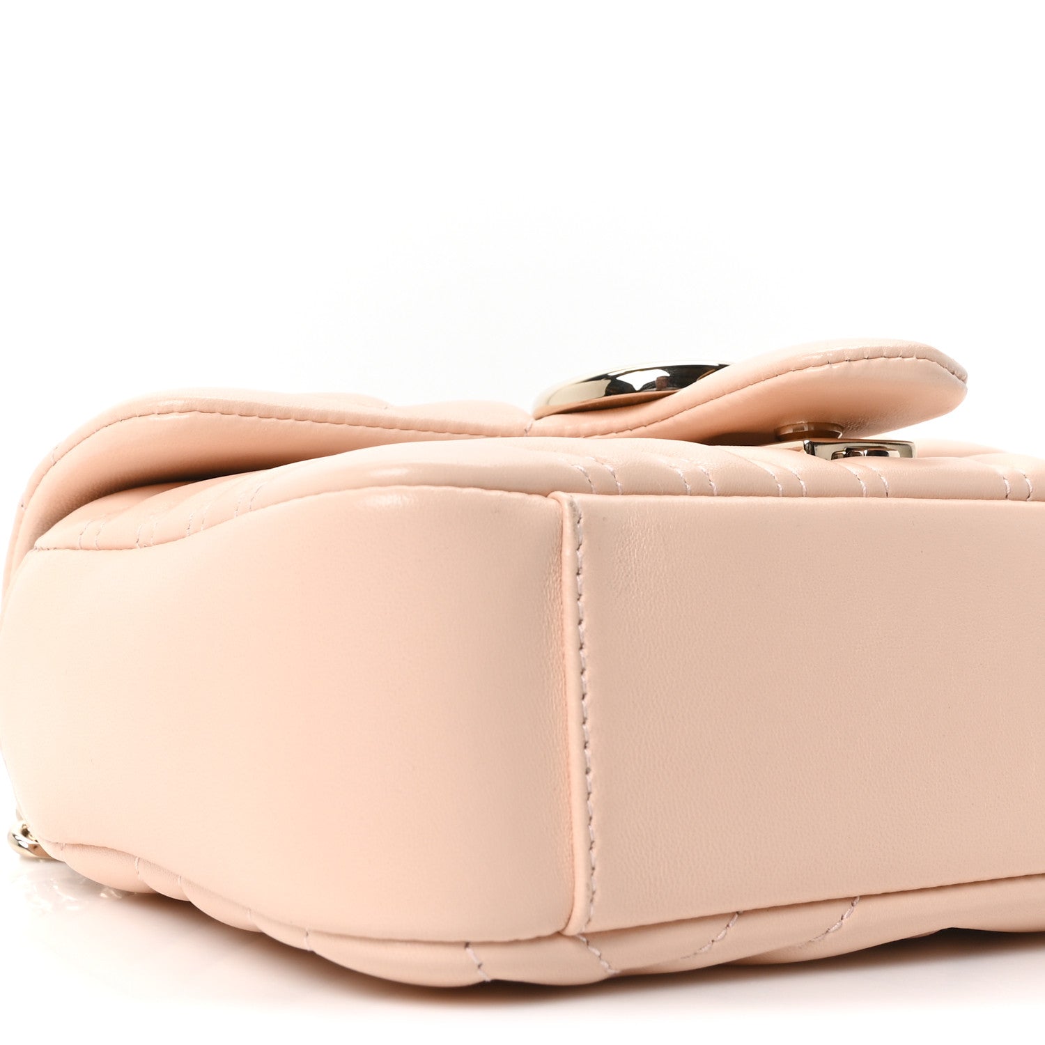 Gucci Lambskin Matelasse Small GG Marmont Shoulder Bag Millenial Pink