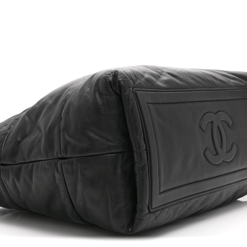 Chanel Lambskin Quilted Medium Coco Cocoon Reversible Tote Black