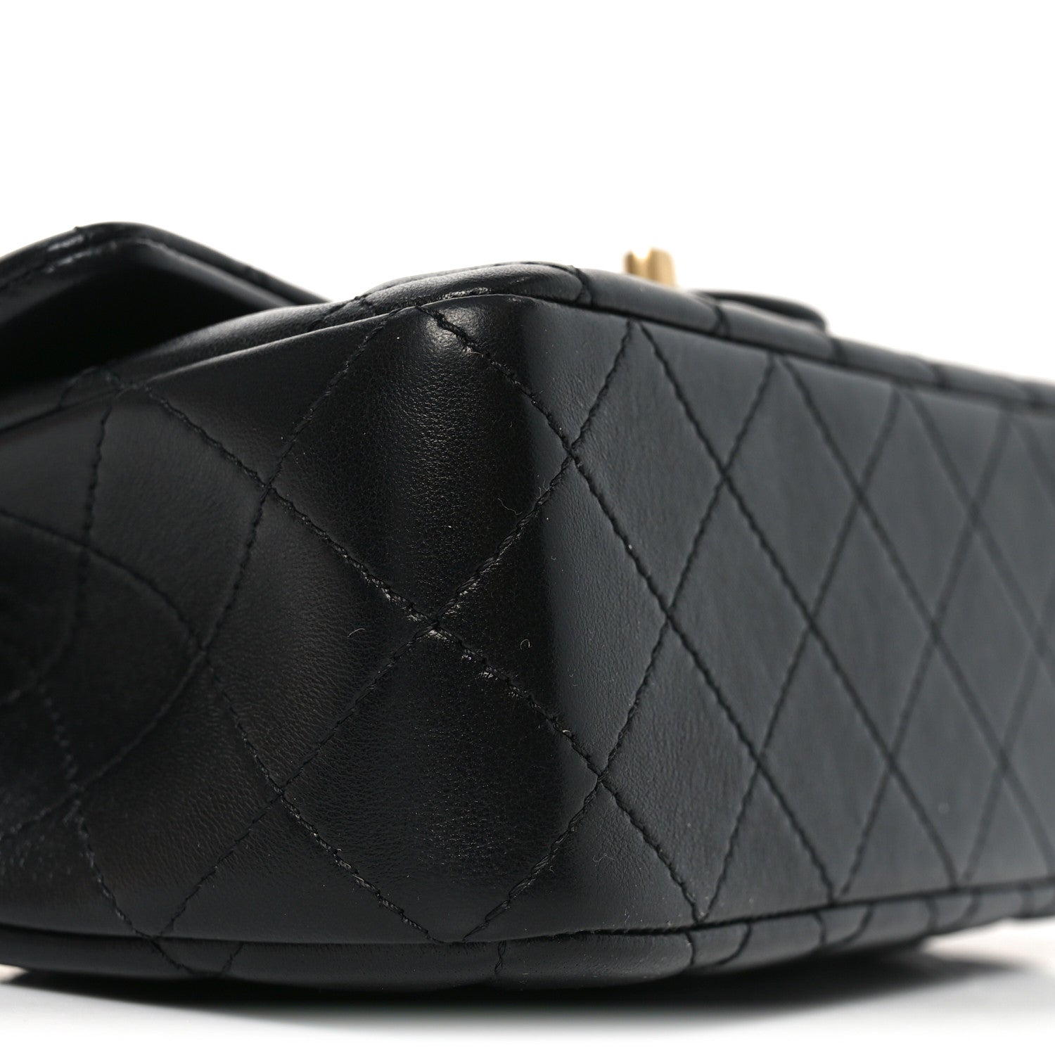 Chanel Lambskin Quilted Mini Rectangular Pearl Crush Flap Black