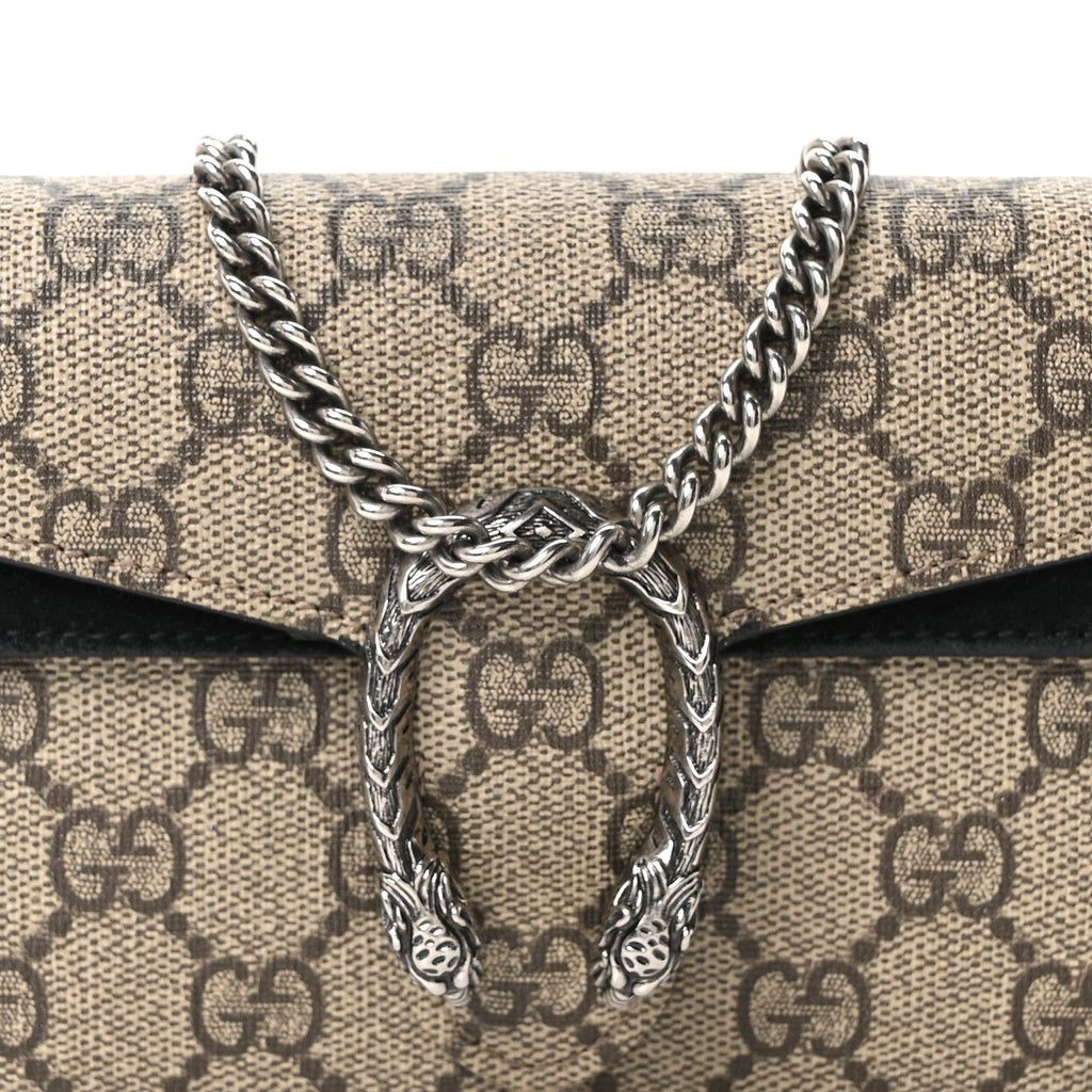 Gucci GG Supreme Monogram Super Mini Dionysus Shoulder Bag Black