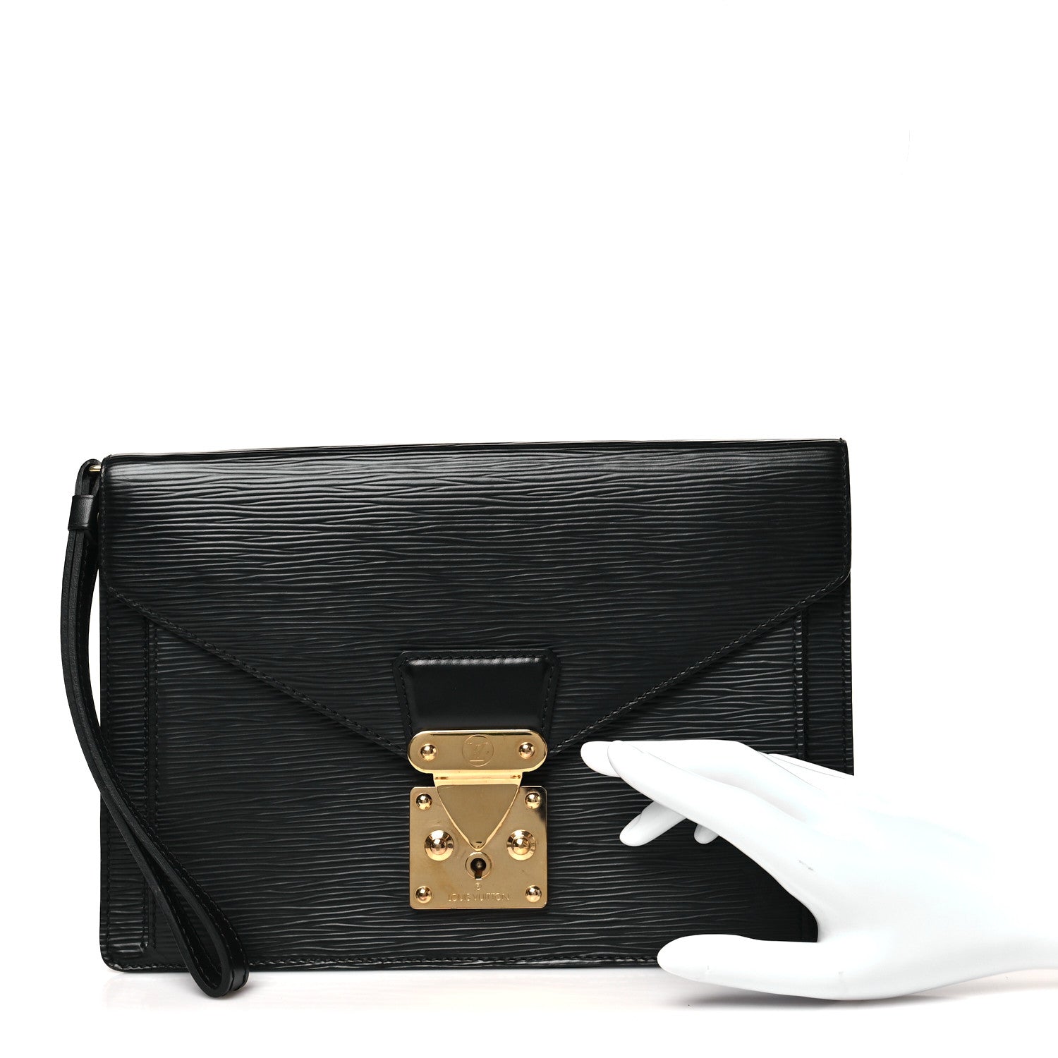 Louis Vuitton Epi Pochette Sellier Dragonne Clutch Black
