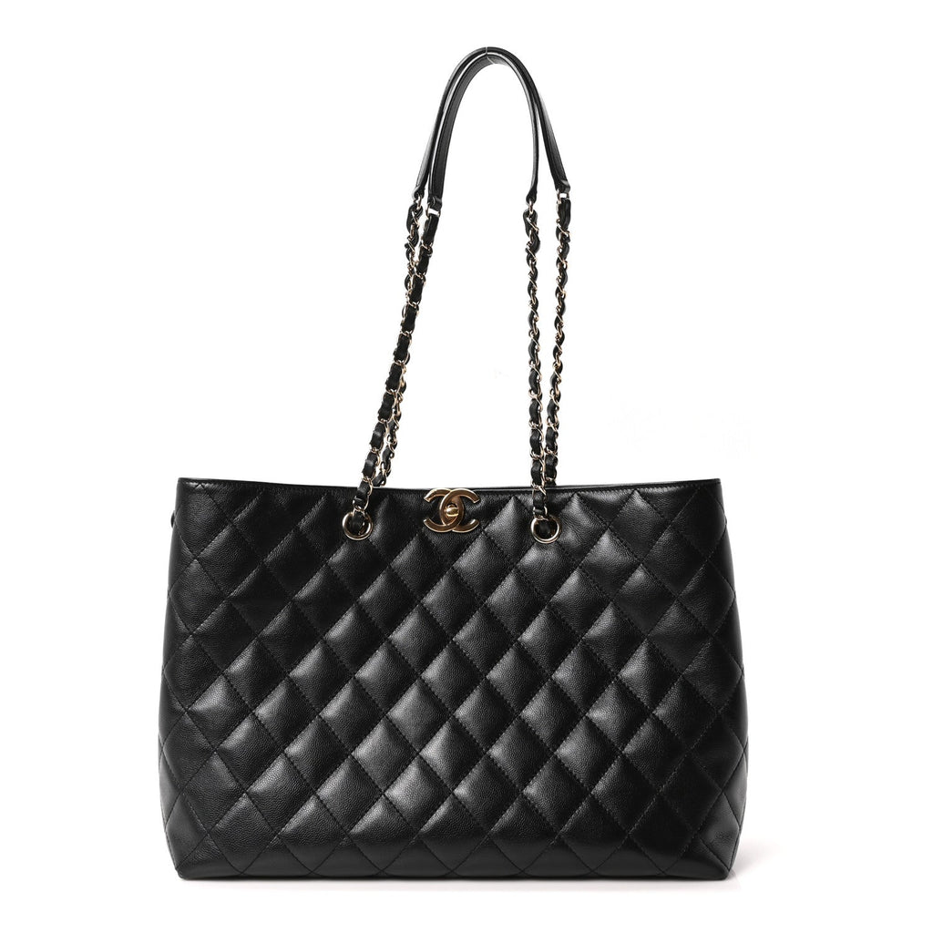 Chanel Caviar Quilted Small Shopping Tote Black