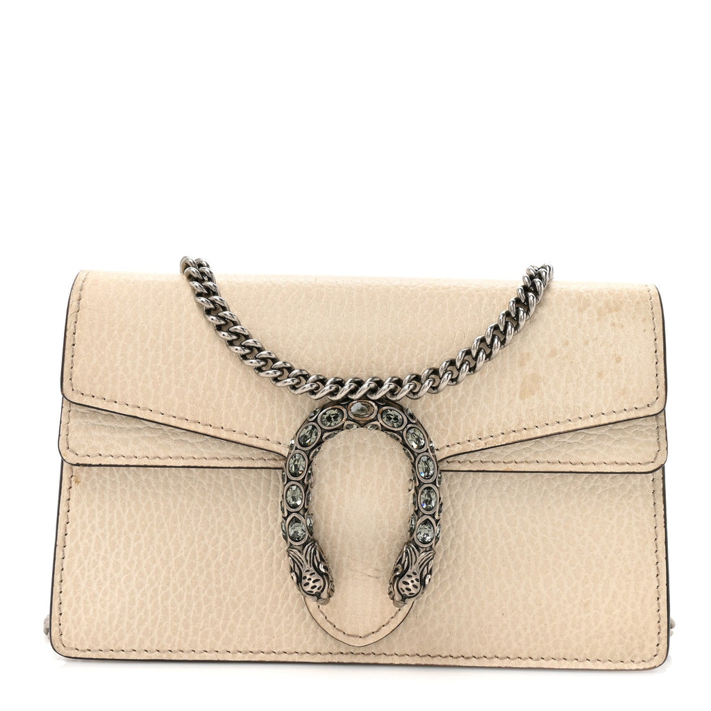 Gucci Dollar Calfskin Crystal Super Mini Dionysus Shoulder Bag Mystic White Black Diamond