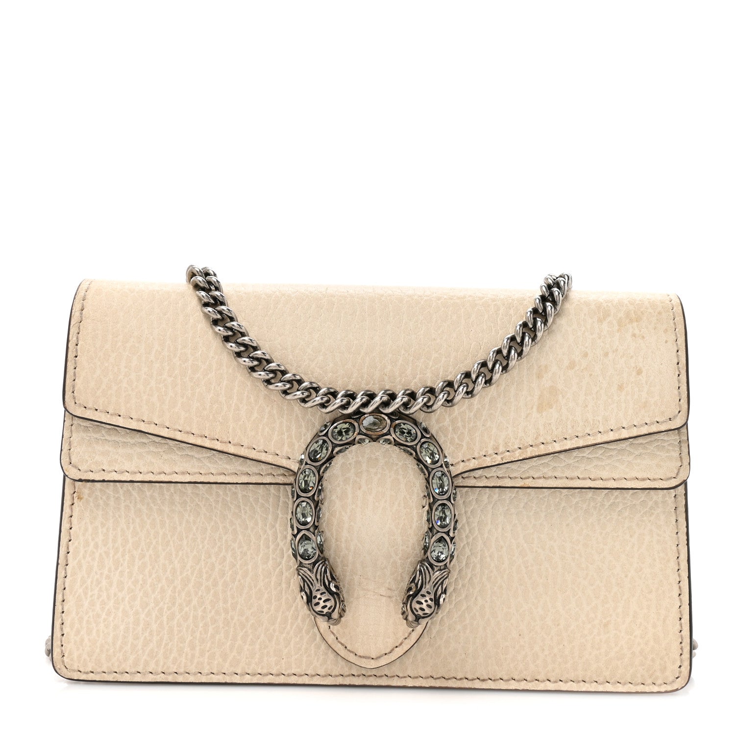 Gucci Dollar Calfskin Crystal Super Mini Dionysus Shoulder Bag Mystic White Black Diamond