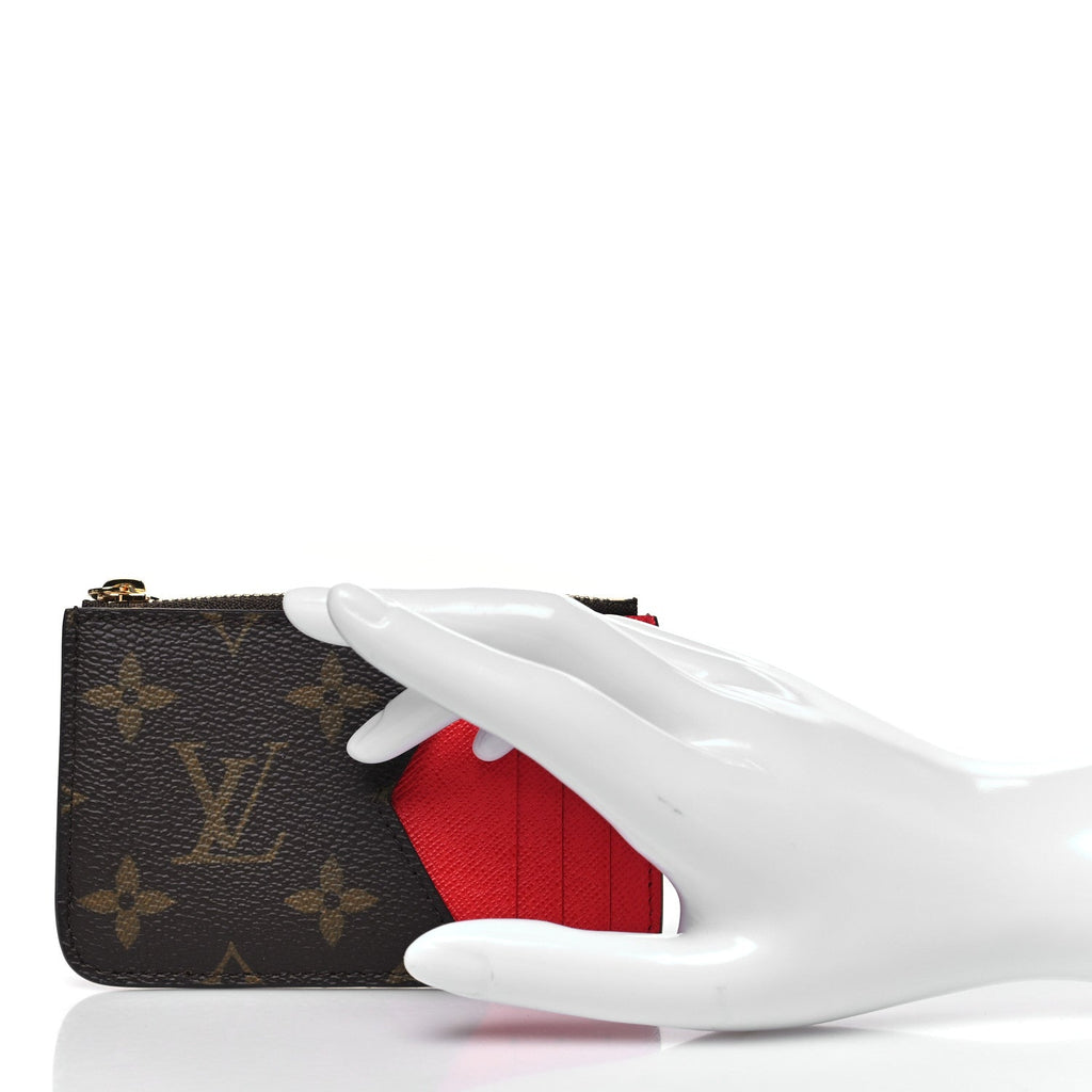 Louis Vuitton Monogram Zipped Romy Card Holder Red