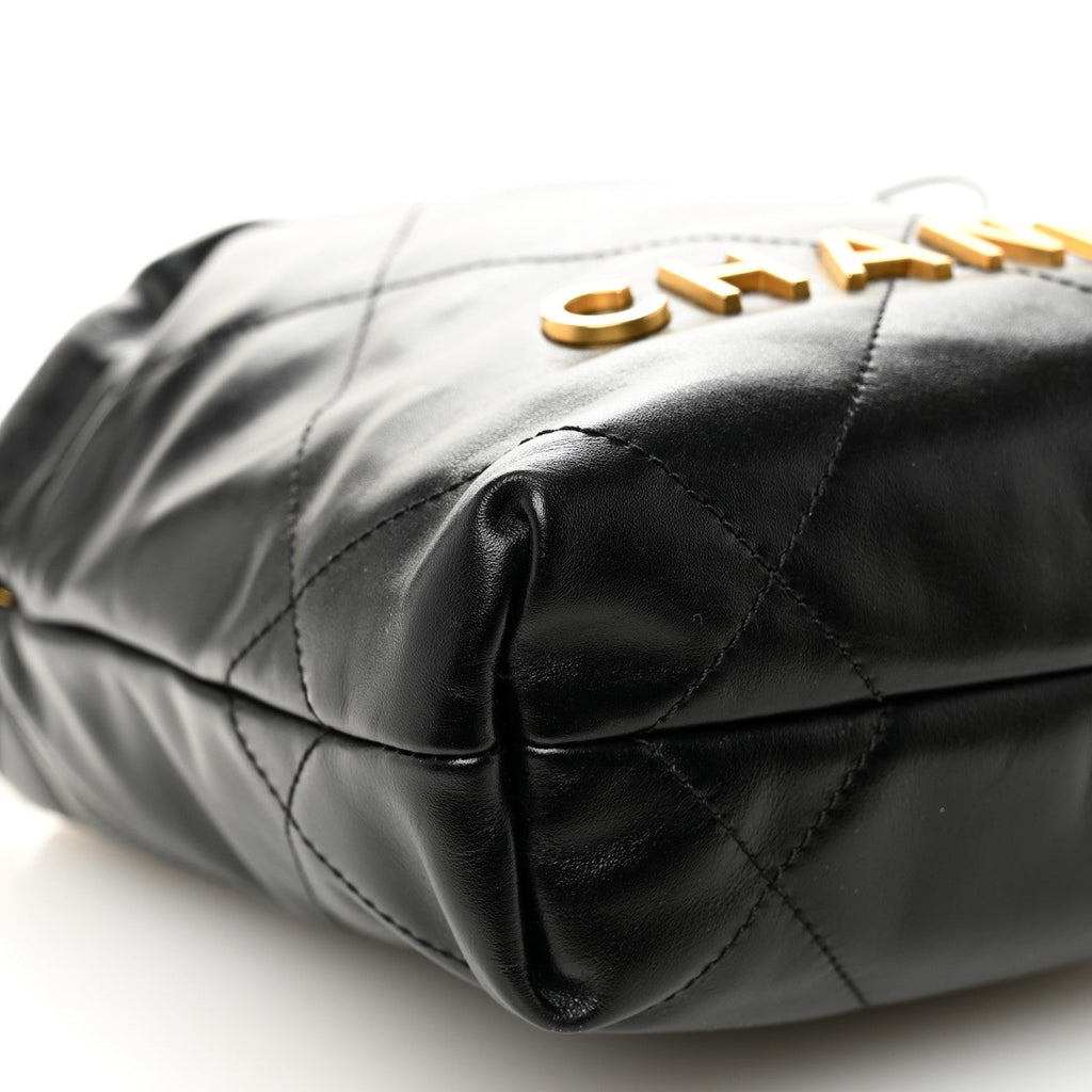 Chanel Shiny Calfskin Quilted Mini Chanel 22 Black