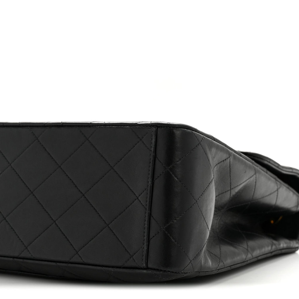 Chanel Lambskin Quilted XL Jumbo Single Flap Black