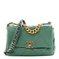 Chanel Lambskin Quilted Medium Chanel 19 Flap Green