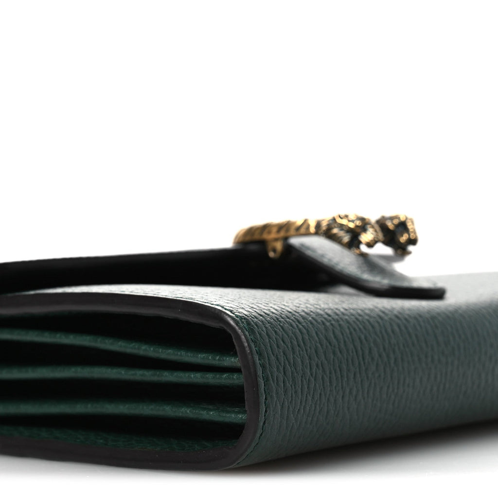 Gucci Calfskin Garden Dionysus Chain Wallet Emerald