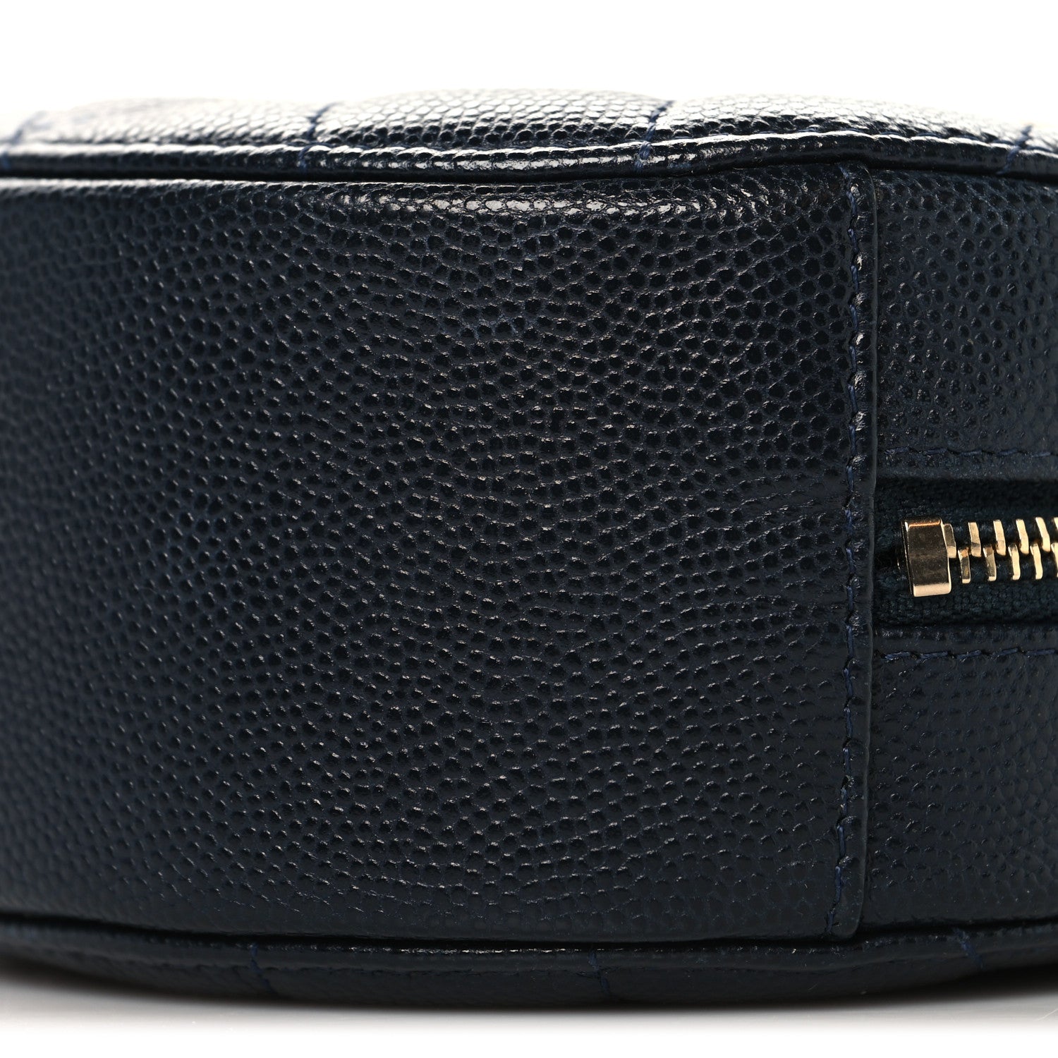 Chanel Caviar Quilted Round Clutch With Chain Navy