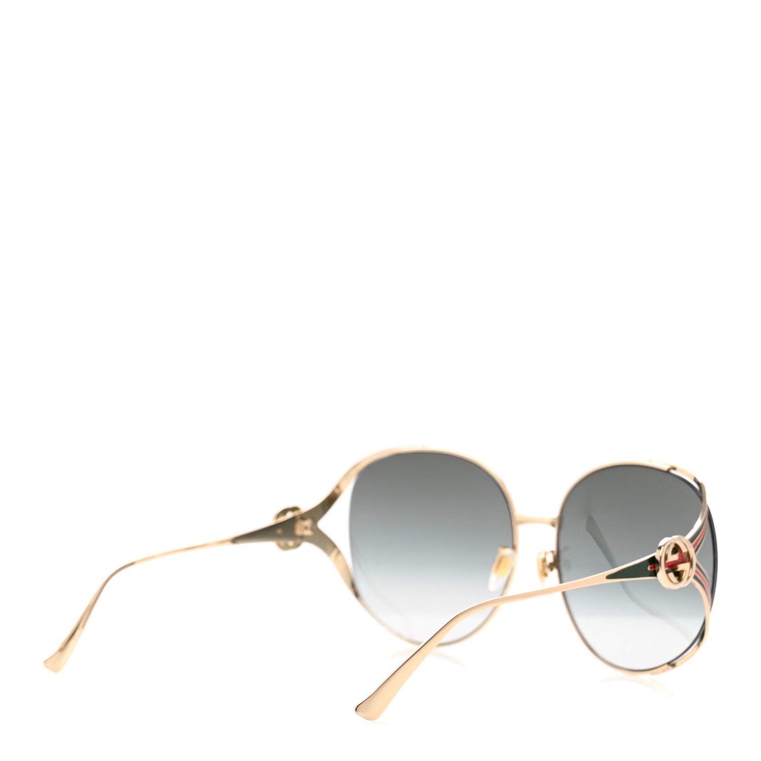 Gucci Metal Oversized Round Frame GG0225S Sunglasses Gold