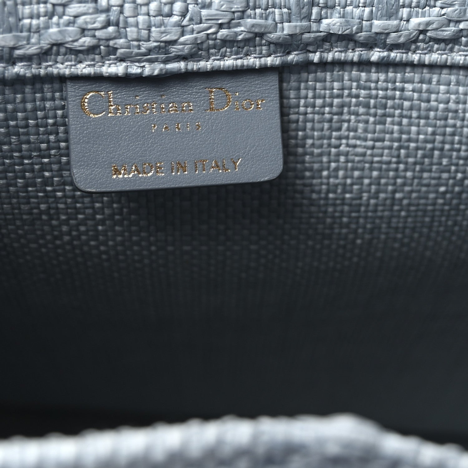 Christian Dior Raffia Cannage Medium Book Tote Blue