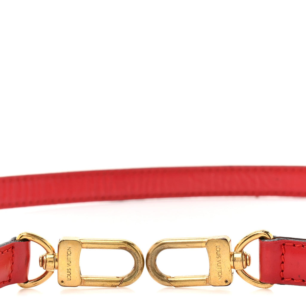 Louis Vuitton Calfskin 16mm Adjustable Shoulder Strap Red