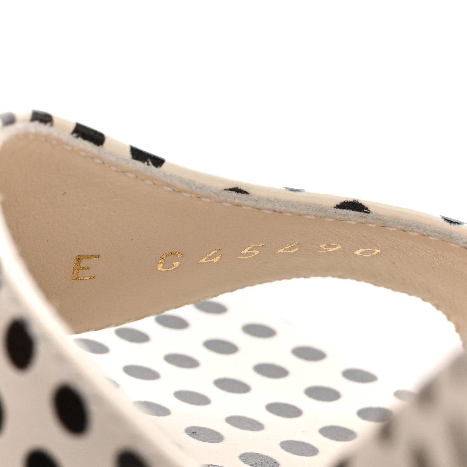 Printed Calfskin Polka Dot CC Platform Sandals 37 Ivory Black