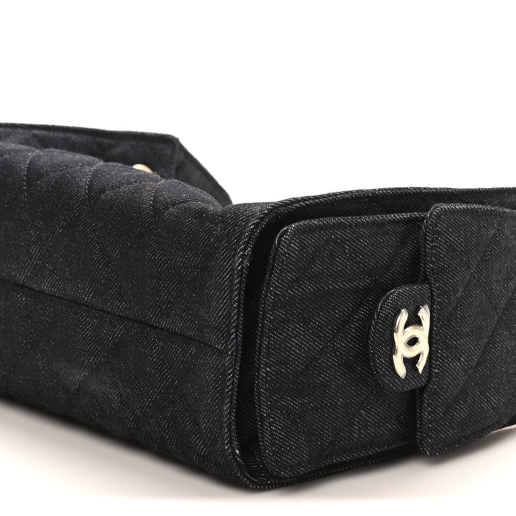 Chanel Denim Quilted Mini Chanel 25 Handbag Dark Blue