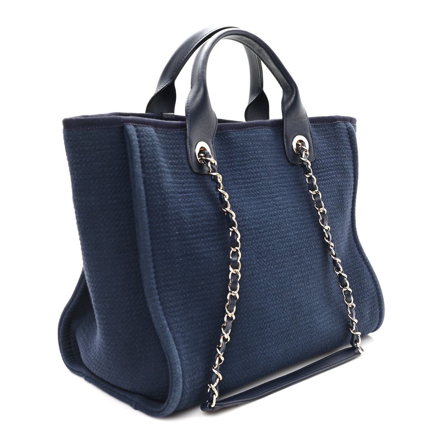Chanel Mixed Fibers Small Deauville Tote Navy