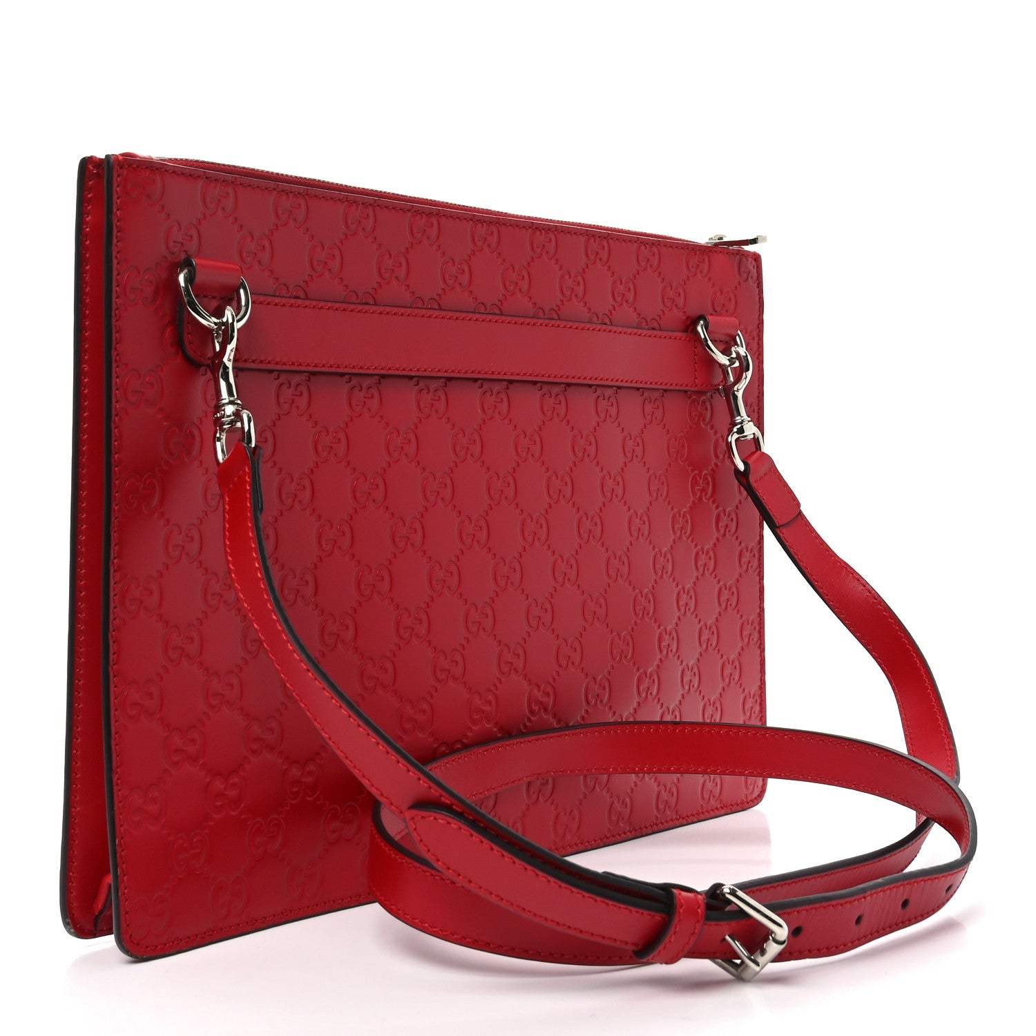 Gucci Guccissima Signature Messenger Bag Hibiscus Red