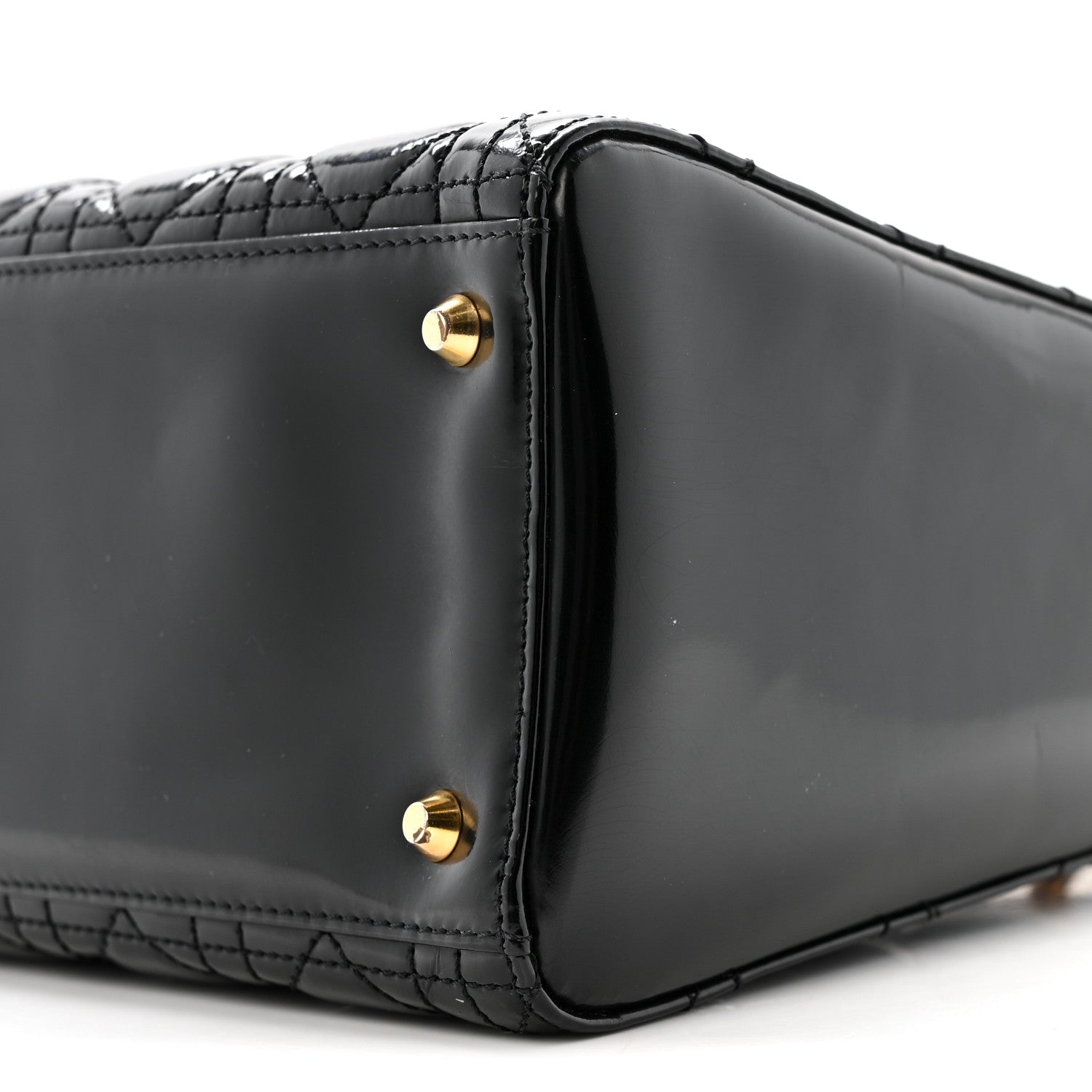 Christian Dior Patent Cannage Medium Lady Dior Black