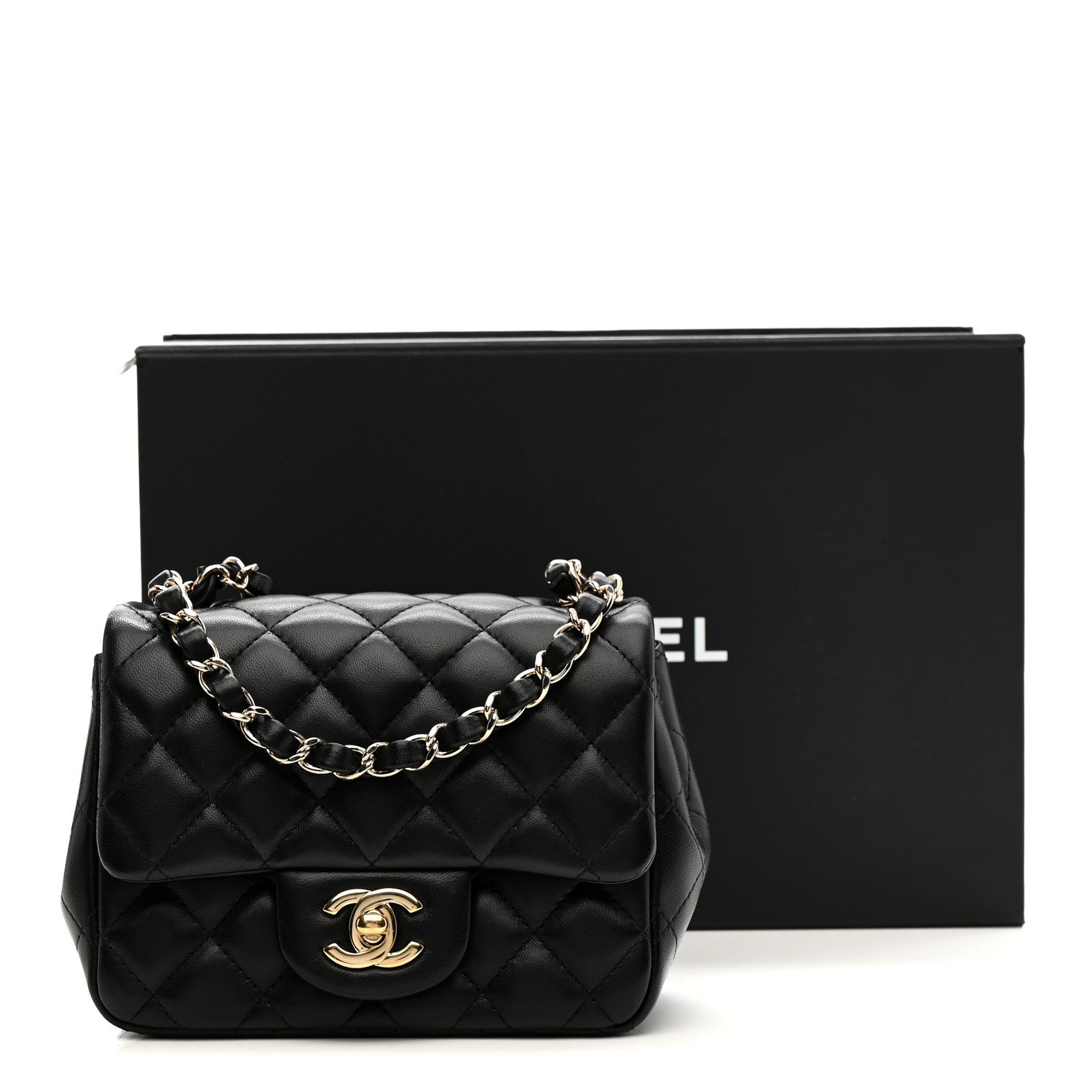 Chanel Lambskin Quilted Mini Square Flap Black