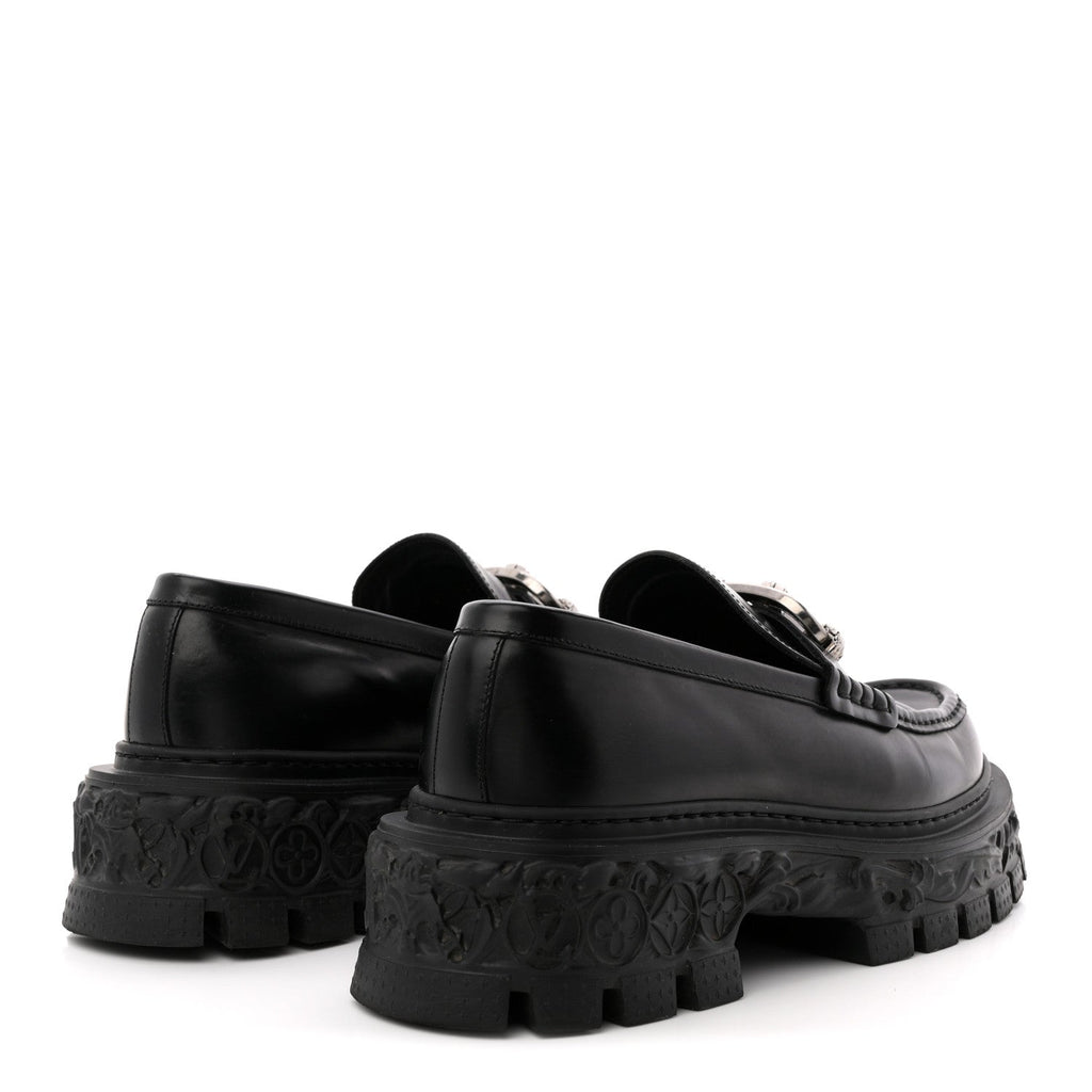Louis Vuitton Calfskin Baroque Mens LV Loafers 8 Black