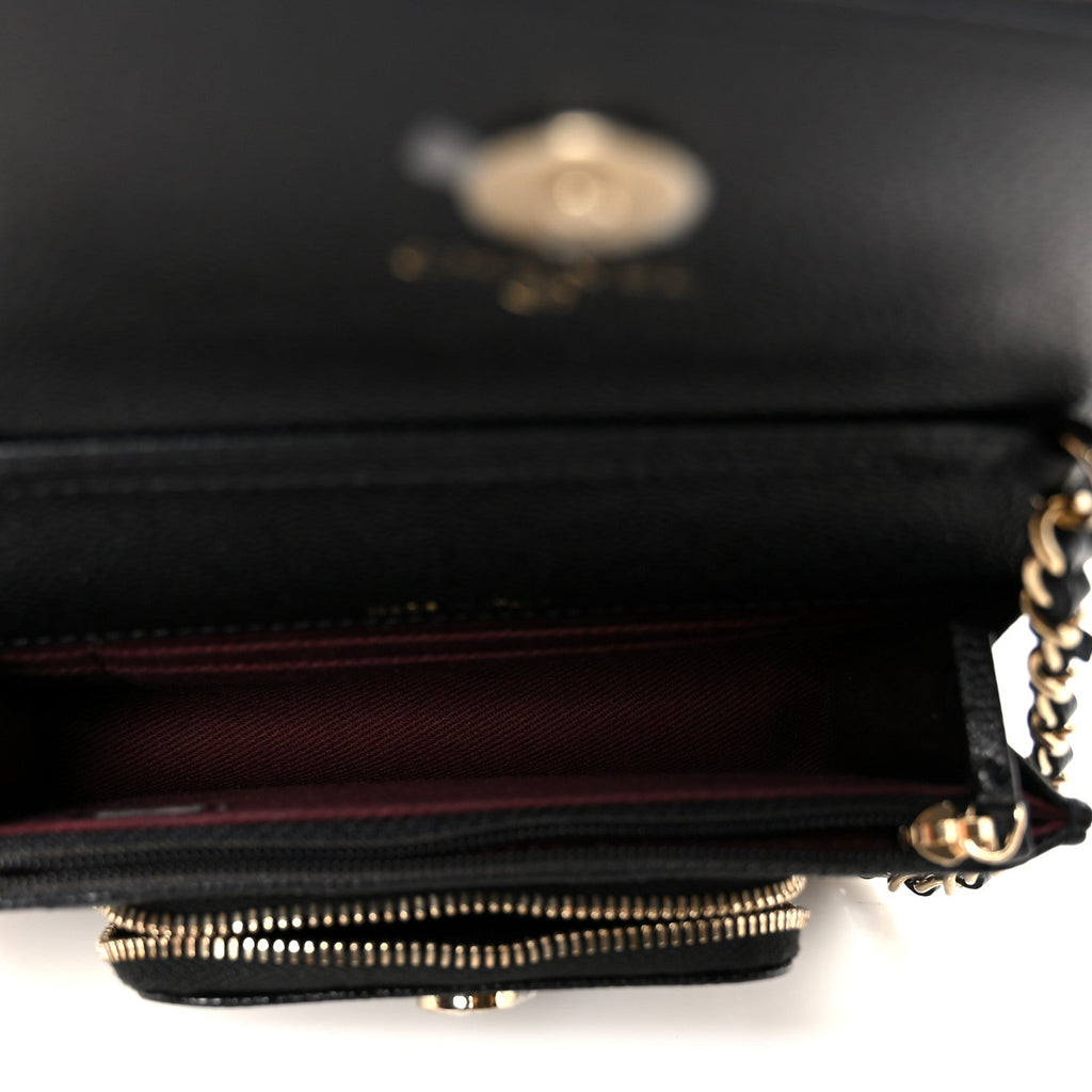 Chanel Caviar Quilted Business Affinity Clutch With Chain Black