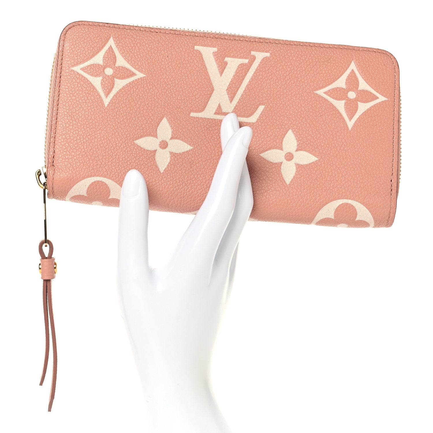 Louis Vuitton Empreinte Monogram Giant Zippy Wallet Rose Trianon Creme