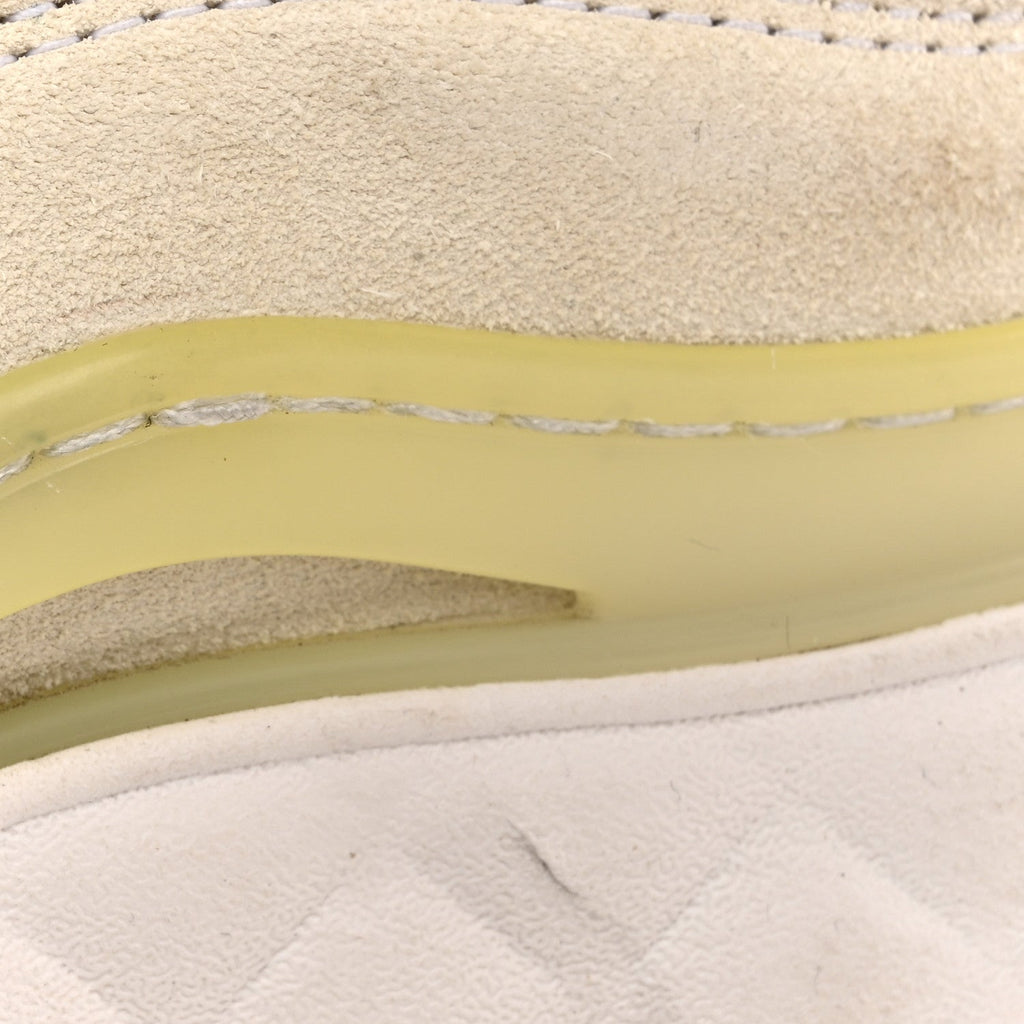 Chanel Velvet Calfskin Mixed Fibers CC Sneakers 36 Ivory Black