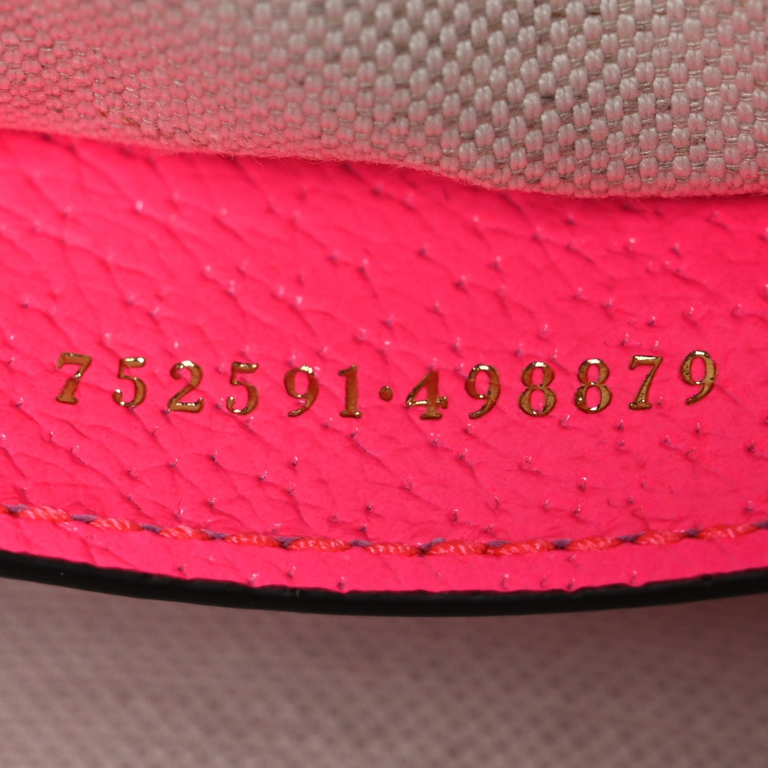 Gucci GG Supreme Monogram Textured Dollar Calfskin Web Ophidia Small Crossbody Bag Beige Ebony Fuchsia