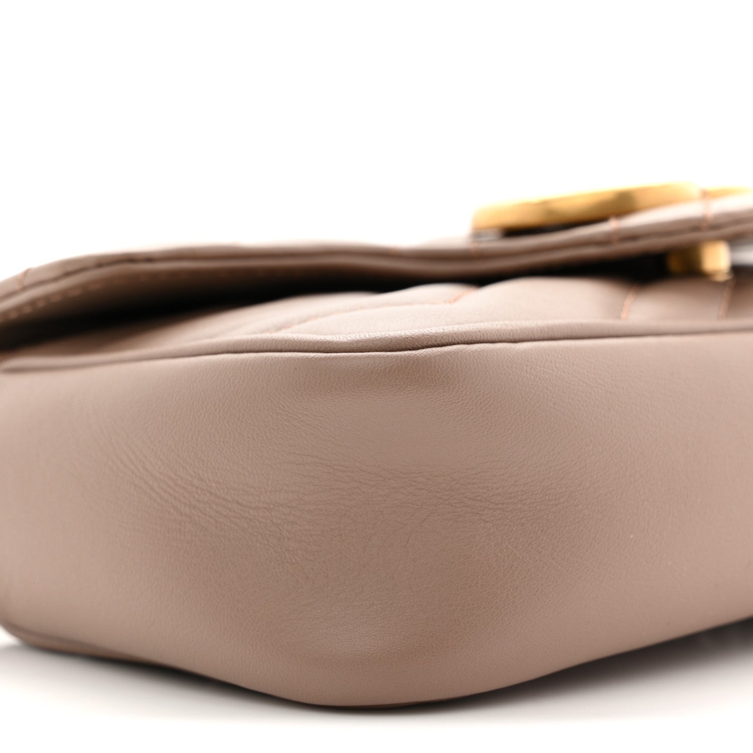 Gucci Calfskin Matelasse Super Mini GG Marmont Shoulder Bag Porcelain Rose