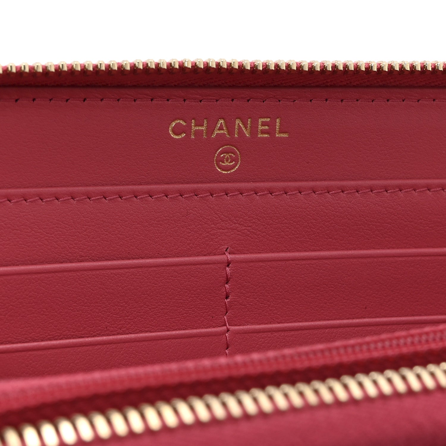 Caviar Quilted Large Filigree Zip Around Wallet Pink