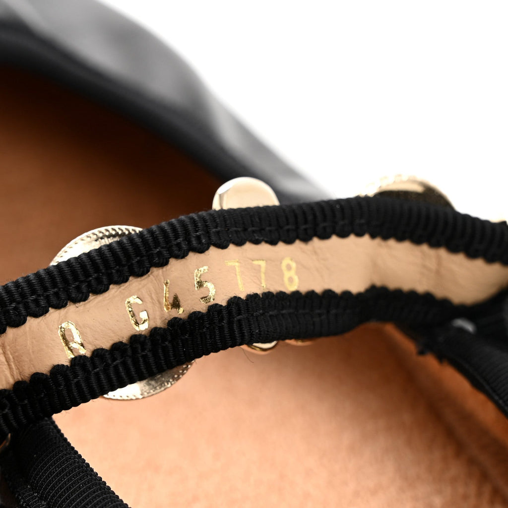 Lambskin Charm Mary Jane Flats 39 Black