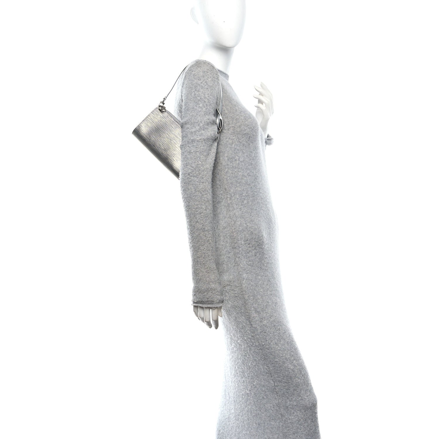 Louis Vuitton Epi Pochette Accessories Metallic Silver