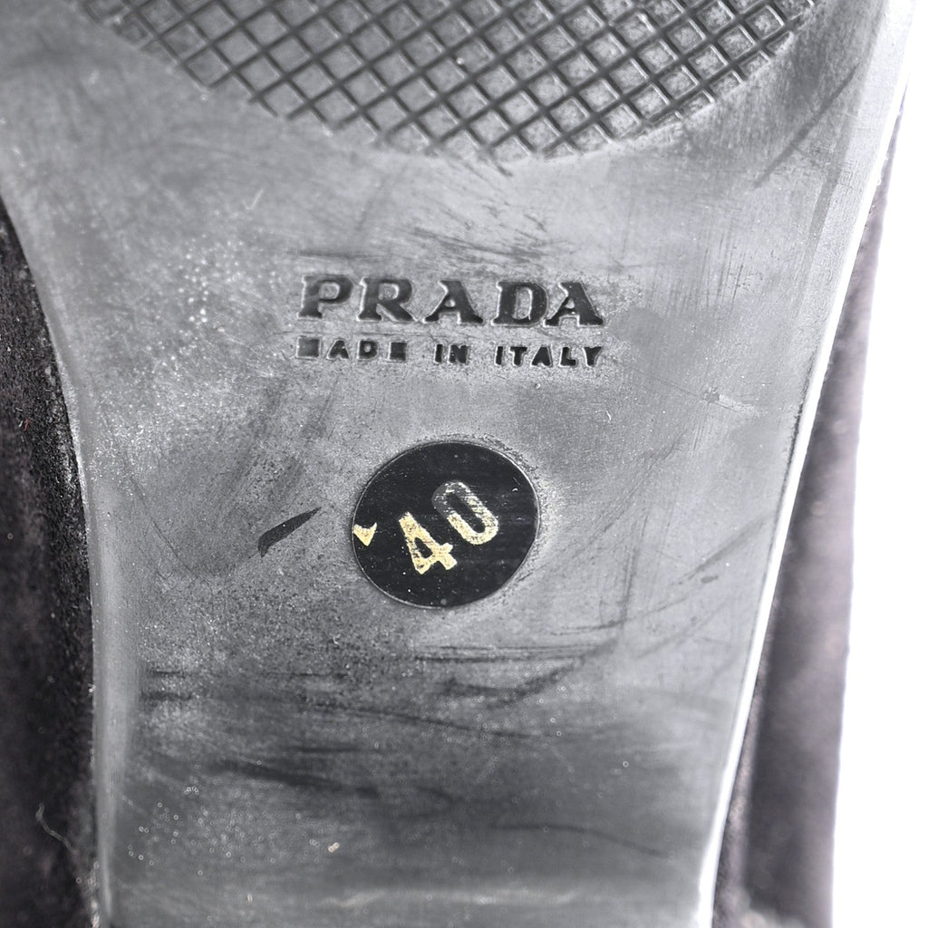 Prada Scamosciato Zip Boots 40 Black