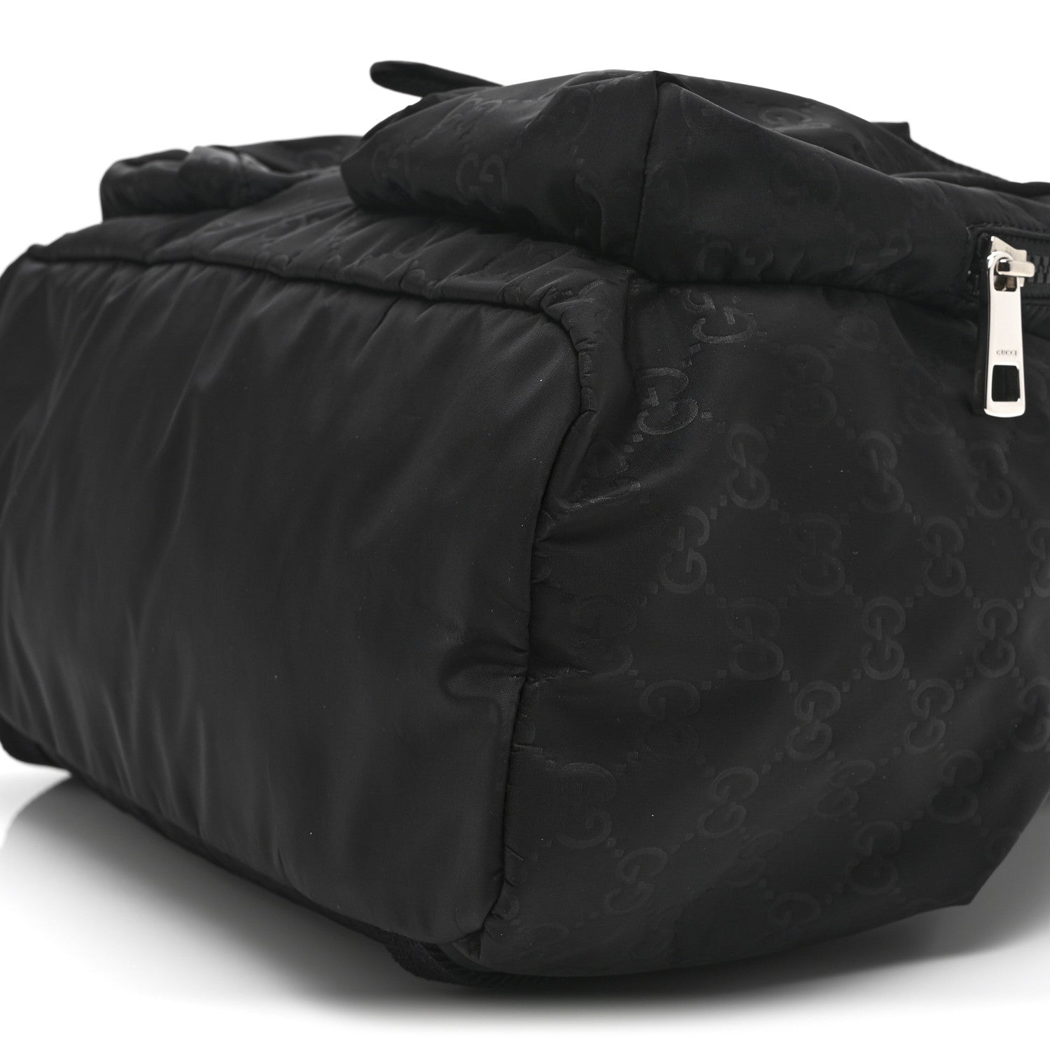 Gucci Nylon Monogram Medium Light Single Buckle Backpack Black