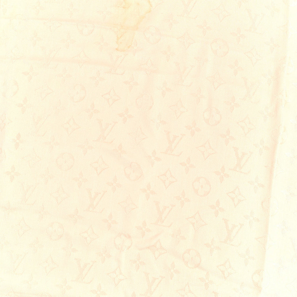 Louis Vuitton Silk Wool Monogram Shawl Pink Blue