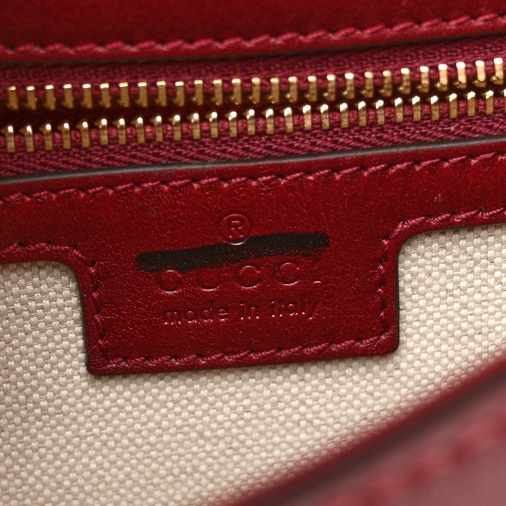 Gucci Roxy Calfskin Medium Blondie Top Handle Bag Rosso Ancora