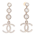 Crystal CC Drop Earrings Silver